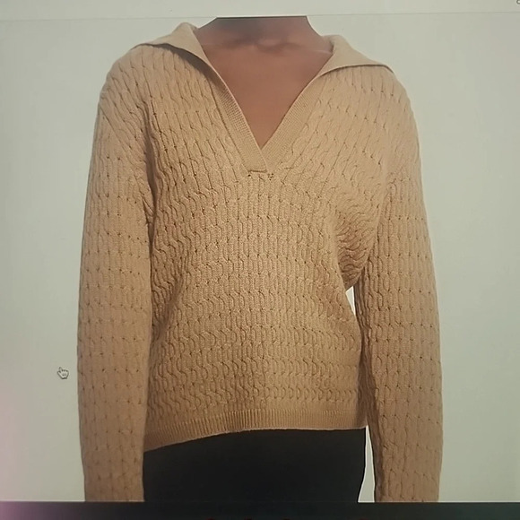 Theory Sweaters - THEORY CABLE KNIT SWEATER IN FELTED WOOL- CASHMERE SIZE S